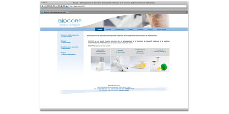 Example of medical devices manufacturing company web site