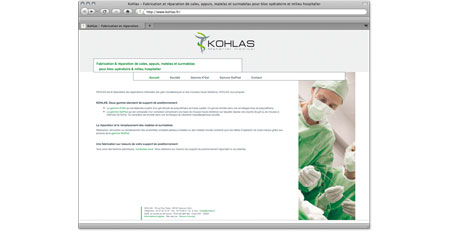 Example of a medical supplies company web site